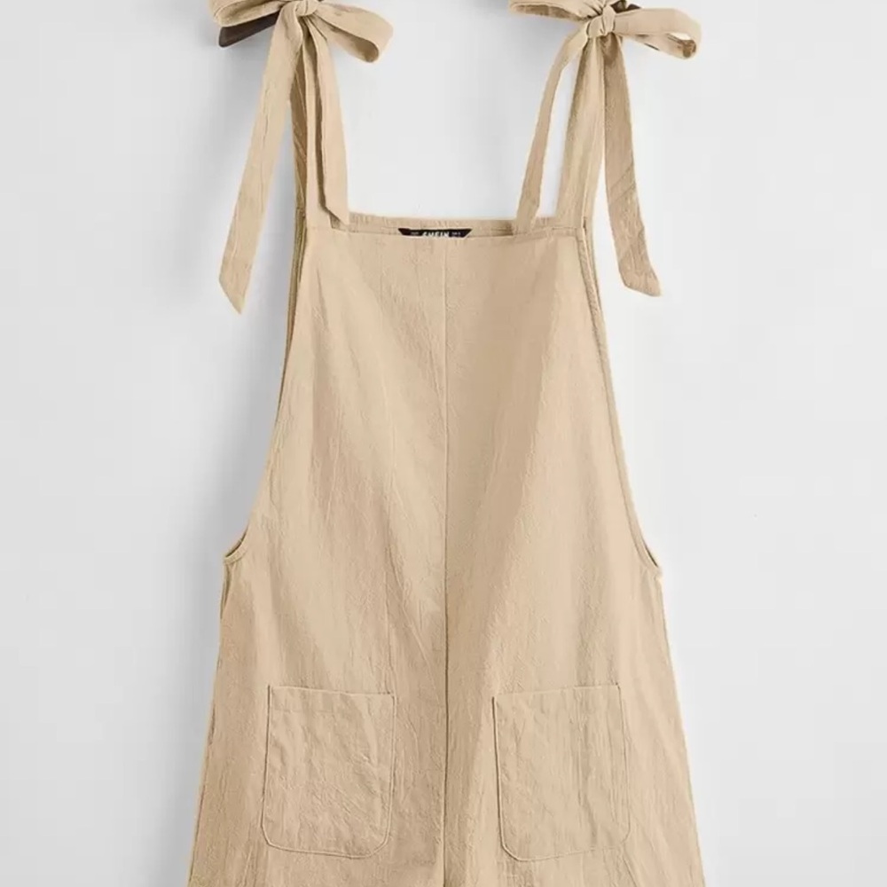 SHEIN Tan Tie-Shoulder Dress